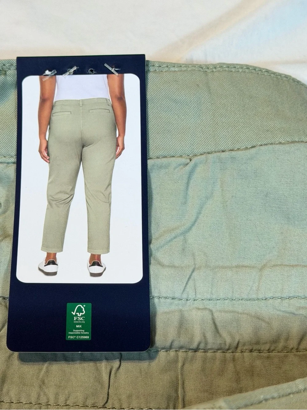 GAP Girlfriend Chino Pants 12 NWT Khaki Mid Rise Straight Leg Sage Olive Green